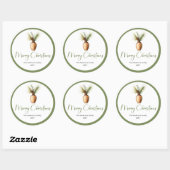 Sticker Rond Trendy Bohemian Cozy Rustic Christmas Favor Label (Feuille)