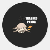 Sticker Rond Trendy Funny Trashed Panda Drunk Raccoon Lovers Me (Devant)
