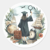 Sticker Rond Trendy In My Grad Era Graduation (Devant)