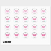 Sticker Rond Trendy Pink Desserts Cake Bakery Pastry Chef (Feuille)