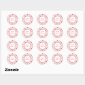 Sticker Rond Trendy Red & White Christmas Icons Doodle Art (Feuille)