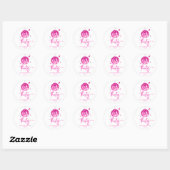 Sticker Rond Trente Pink Disco Ball 30e fête d'anniversaire (Feuille)