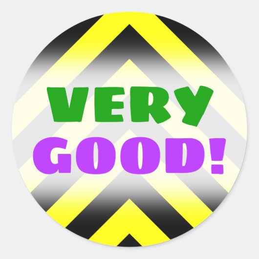 Sticker Rond "TRÈS BON !" + Motif noir et jaune semblable à Che (Devant)