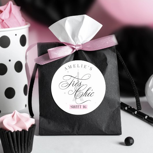 Sticker Rond Très Chic Paris Sweet 16 ID1162