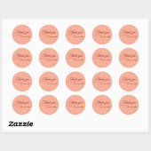 Sticker Rond Très doux orange Merci client (Feuille)
