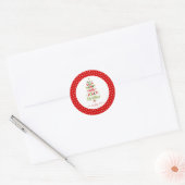 Sticker Rond Très Joyeux Holly Jolly Christmas Tree Texte perso (Enveloppe)