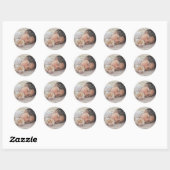 Sticker Rond très mignon enfant endormi avec mignon chiot beagl (Feuille)