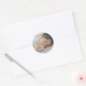 Sticker Rond très mignon enfant endormi avec mignon chiot beagl (Enveloppe)