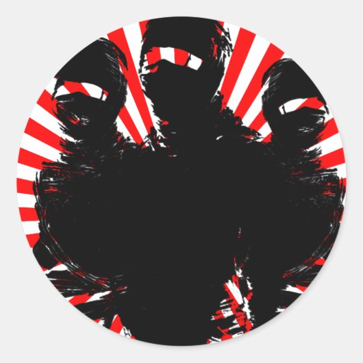 Sticker Rond tres ninjas. (Devant)