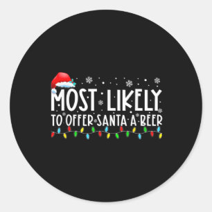 Sticker Rond Très Probable D'Offrir À Père Noël Un Plaisir De B