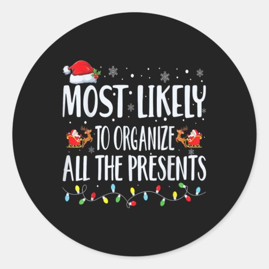 Sticker Rond Très Probable D'Organiser Toutes Les Présentes Fam (Devant)