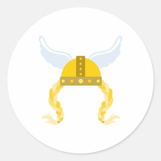 Sticker Rond Tresses de casque viking (Devant)