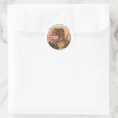 Sticker Rond trex mordant sur le panneau stop (Sac)
