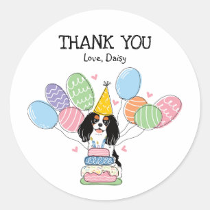 Sticker Rond Tri Color Cavalier King Charles Spaniel Anniversai