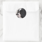 Sticker Rond Tri Couleur Cavalier King Charles (Sac)