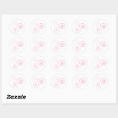 Sticker Rond Tri-couleur rose spirale de vie (Feuille)
