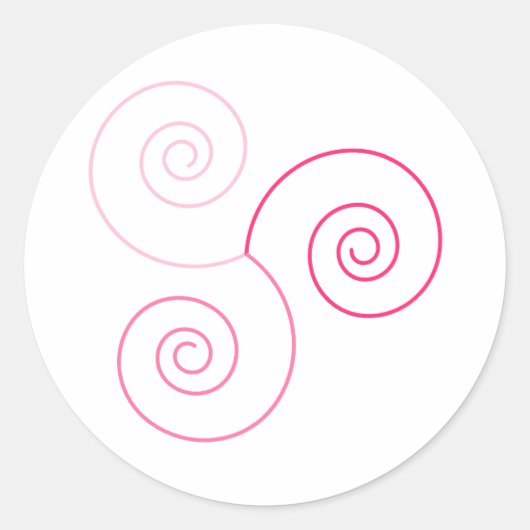 Sticker Rond Tri-couleur rose spirale de vie (Devant)