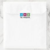 Sticker Rond Tri Harder (Triathlon) (Sac)