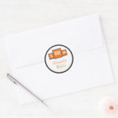Sticker Rond Tri-Monogramme Orange Stickers/Sceau de mariage mo (Enveloppe)