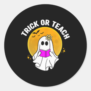 Sticker Rond Tri Ou Enseigner Halloween Enseignantes Femmes Fan