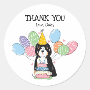 Sticker Rond Tri Tibétain Terrier Anniversaire Favoriser Tags S