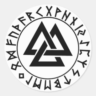 sticker rond Tri-Triangle Rune Shield