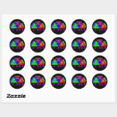 Sticker Rond TRI Triathlon Swim Vélo Run PYRAMID Design (Feuille)