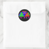 Sticker Rond TRI Triathlon Swim Vélo Run PYRAMID Design (Sac)