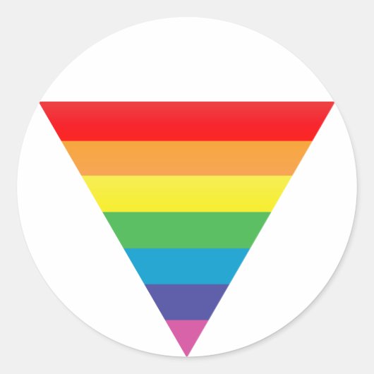 Sticker Rond triangle arc-en-ciel. (Devant)