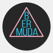 Sticker Rond Triangle Bermudes avec texte moderne à l'intérieur (Devant)