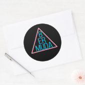 Sticker Rond Triangle Bermudes avec texte moderne à l'intérieur (Enveloppe)