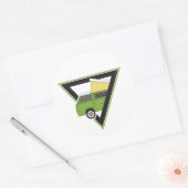 Sticker Rond triangle classique camper vert camper van (Enveloppe)