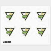 Sticker Rond triangle classique camper vert camper van (Feuille)