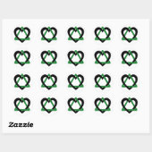 Sticker Rond Triangle d'adoption noir vert (Feuille)