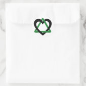 Sticker Rond Triangle d'adoption noir vert (Sac)
