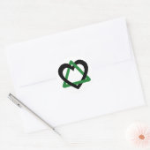 Sticker Rond Triangle d'adoption noir vert (Enveloppe)