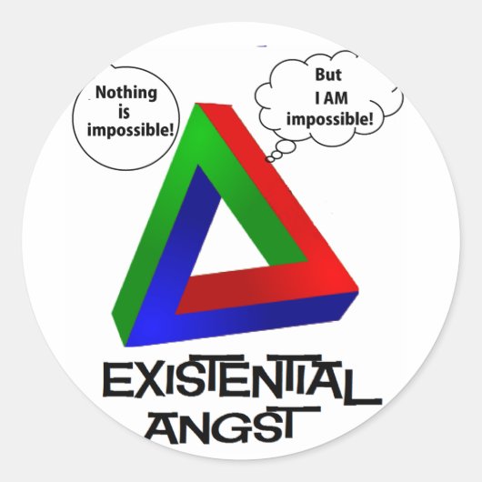 Sticker Rond Triangle de Penrose - Rien n'est impossible (Devant)