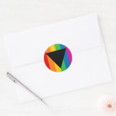 Sticker Rond Triangle noir Lesbian Pride (Enveloppe)