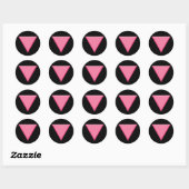 Sticker Rond Triangle rose gay pride (Feuille)
