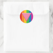 Sticker Rond Triangle rose gay pride (Sac)