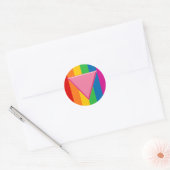 Sticker Rond Triangle rose gay pride (Enveloppe)