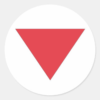 Sticker Rond Triangle rouge inversé