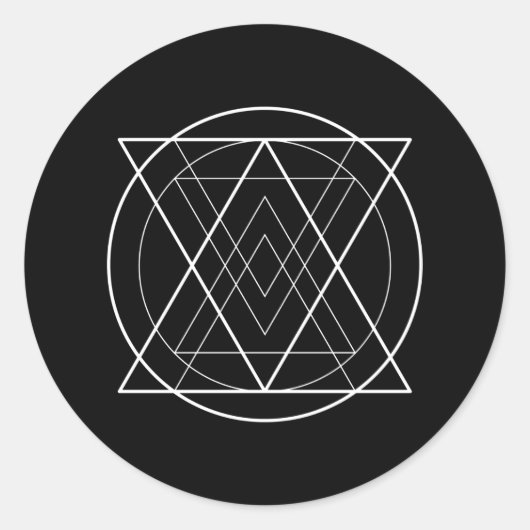 Sticker Rond Triangles à l'intérieur de la géométrie sacrée du  (Devant)