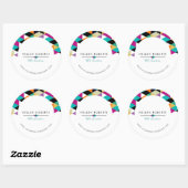 Sticker Rond Triangles colorés design moderne (Feuille)