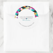 Sticker Rond Triangles colorés design moderne (Sac)