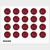 Sticker Rond Triangles géométriques polygonaux imprimés rouges (Feuille)