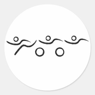 Sticker Rond Triathlon cool et design unique