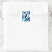 Sticker Rond Triathlon - Course à vélo de natation (Sac)