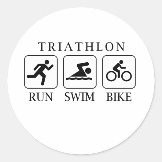Sticker Rond Triathlon course, nage et vélo (Devant)