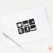 Sticker Rond Triathlon drôle (Enveloppe)